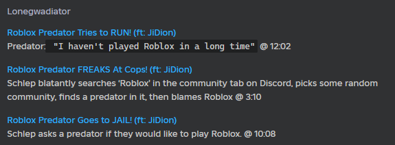 Lonegladiator_'s tweet image. Schlep blocks people who bring this up, some of my friends already mentioned it.

From ~30 minutes of digging, we found issues with 3 separate catches, put this on DevForum and it was mass reported.

I supported Schlep for a long time, I don't think any excuse will cover this.
