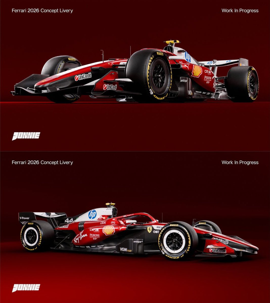 GazzettaFerrari's tweet image. Ferrari 2026 concept livery.