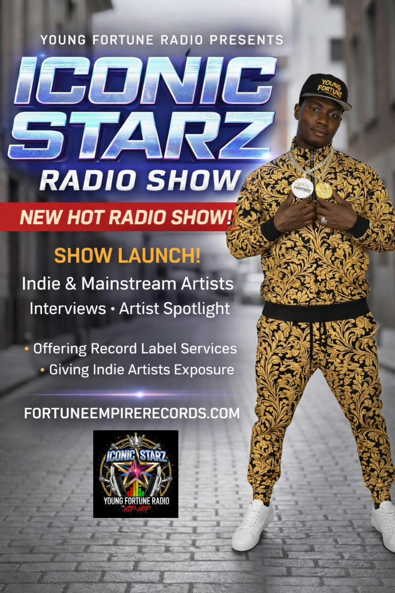 ⭐ Iconic Starz Radio Show ⭐
🎙 Hosted by Young Fortune
🗓 Fridays | ⏰ 10PM–12AM
🎧 Indie vibes. Rising stars.
👉 fortuneempirerecords.com/young-fortune-…