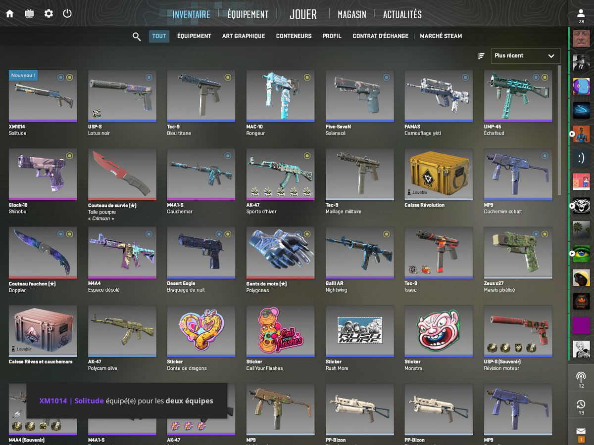 ZyykroJr's tweet image. Un avis sur mon premier vrai inventaire CS2 ? All blue ~500€ avec knife Doppler phase 3 + gloves Polygon ! 

Qu'en pensez-vous ?

#CS2 #CS2Skins #CS2Inventory #CS2Loadout #BlueLoadout #CS2FR #CSFR #CS2Community