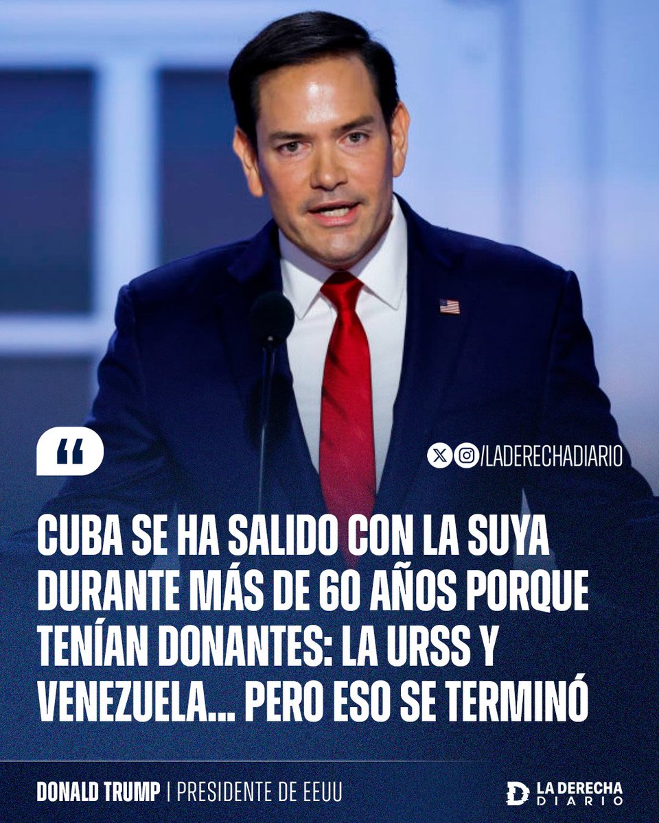 🚨🇺🇸🇨🇺🇻🇪 | Marco Rubio: “Cuba se ha salido con la suya durante más de 60 años porque tenían donantes: la URSS y Venezuela... Pero eso se terminó”.