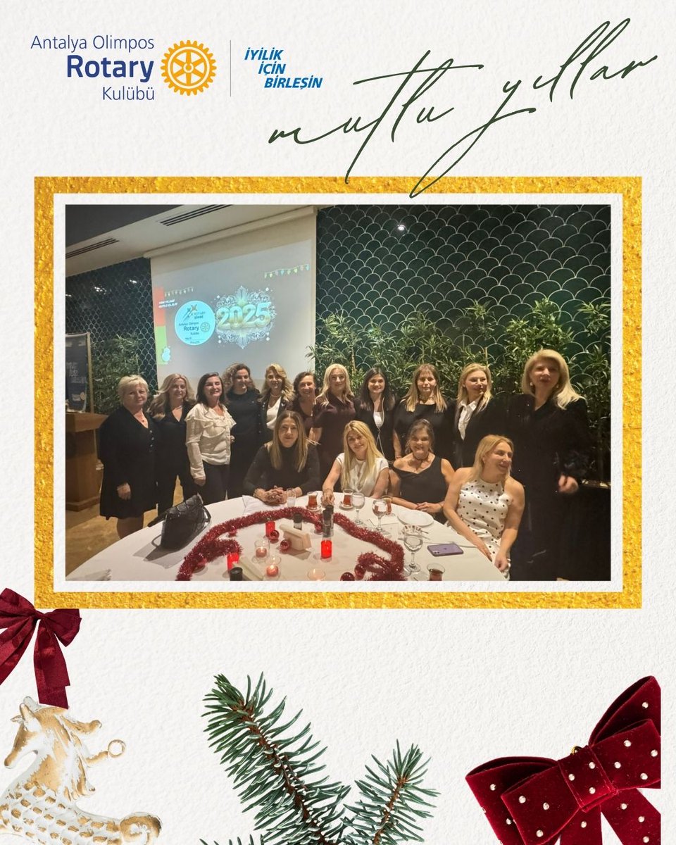 OlimposRotary's tweet photo. Antalya Olimpos Rotary üyeler,roteşler ve misafirler ile yeni yıl partisinde buluştu. Geçmiş yılı uğurlarken yeni yıldan beklentiler ve iyi dilekler paylaşıldı. https://t.co/myUIs8xMJy