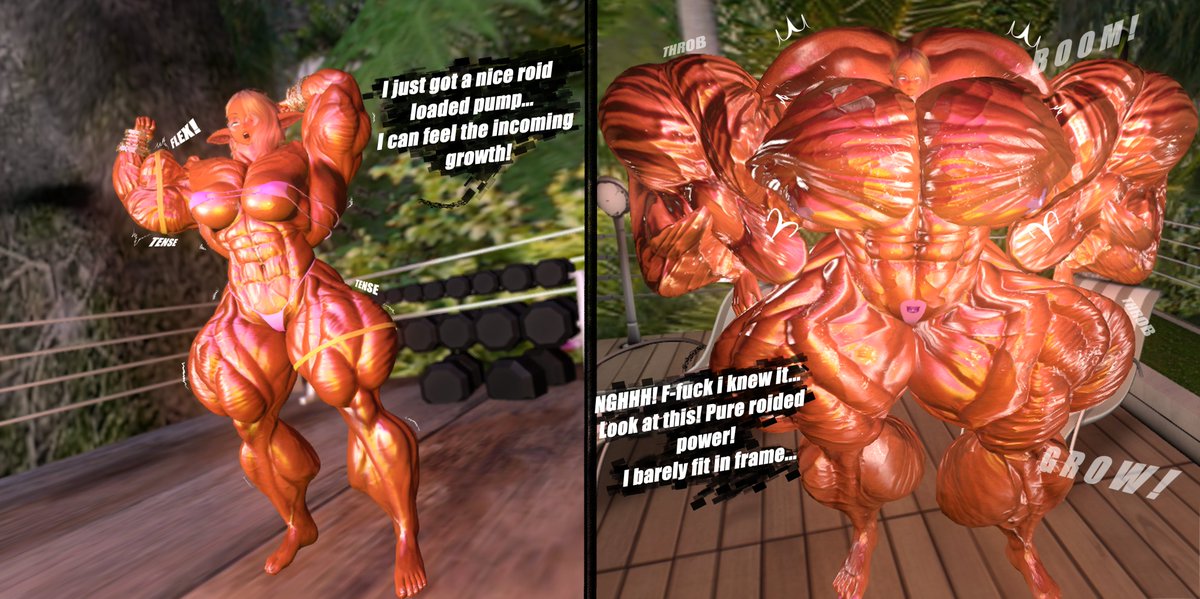 The growth and show off continues ;0

#SecondLife #musclegrowth #musclegirl #bodybuilding #muscle