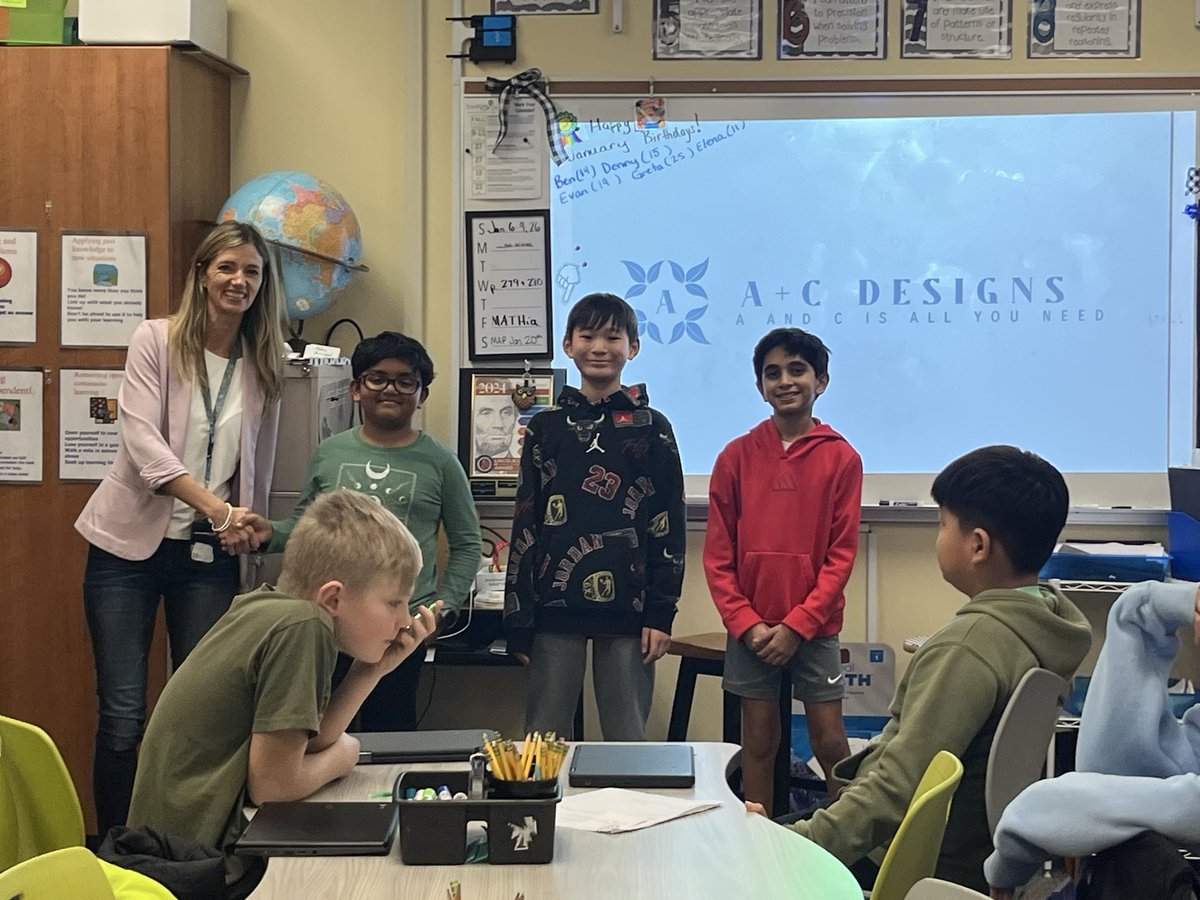 smithkatie10's tweet photo. Shark Tank in fifth grade Cog Workshop was a success! Student teams presented their business pitches and the sharks made offers! Thank you to my daughters and a Pinney alumni for being amazing sharks! https://t.co/Cxp1YhL4aN