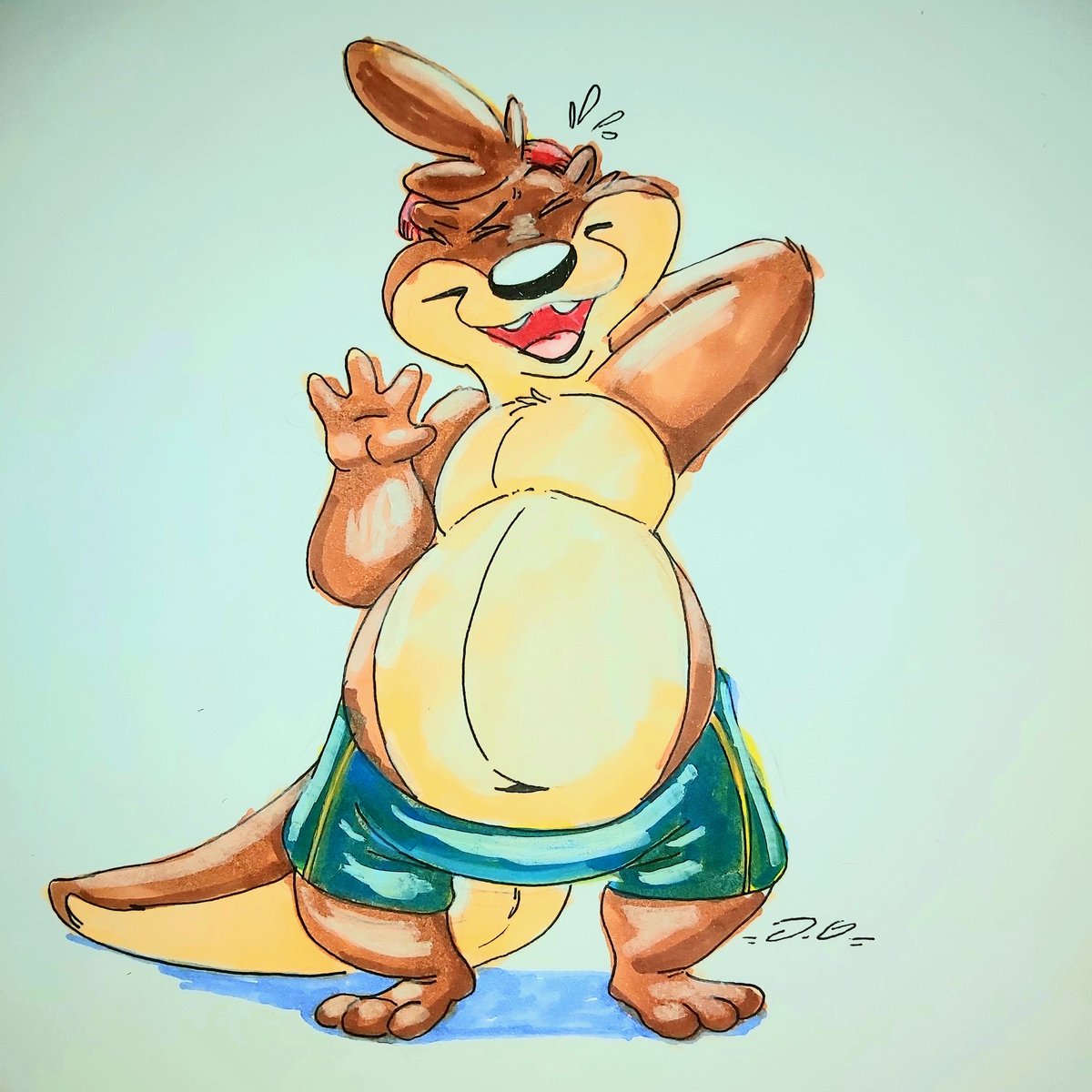 Experimenting traditional art supplies, art done for oceanotter