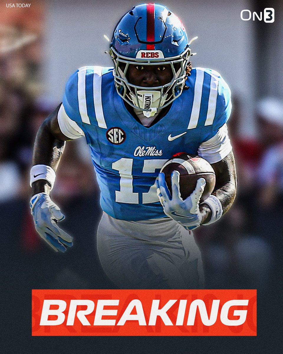 On3sports's tweet image. NEW: Ole Miss true freshman WR Winston Watkins Jr. plans to enter the NCAA transfer portal, @Hayesfawcett3 reports. 

on3.com/college/ole-mi…