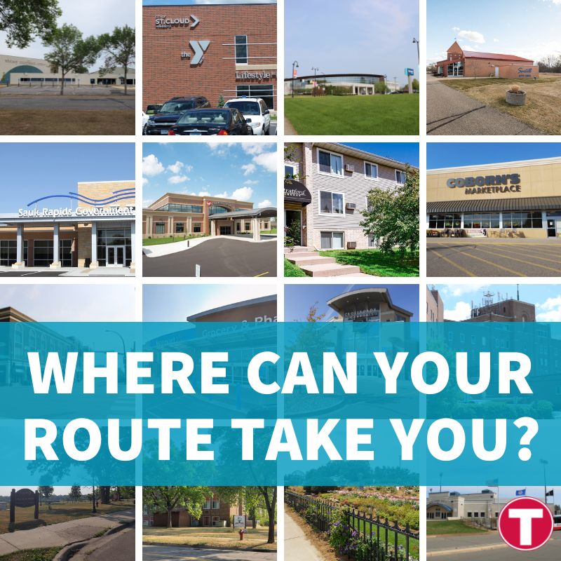 Metro Bus operates Fixed Routes in <a href="/StCloudMinn/">City of St.Cloud, MN</a>, Sartell, Sauk Rapids and Waite Park. There are over 700 bus stops in the service area to hop on a Metro Bus.
Fixed route buses run 7 days a week and are accessible to everyone!
Where can your route take you?
ridemetrobus.com