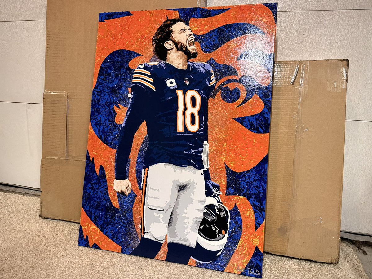 New <a href="/CALEBcsw/">Caleb Williams</a> painting‼️ Who’s ready for this weekend?🙋🏼‍♂️ Available at the link below!🐻⬇️

ploch.art/sports-art/cal…