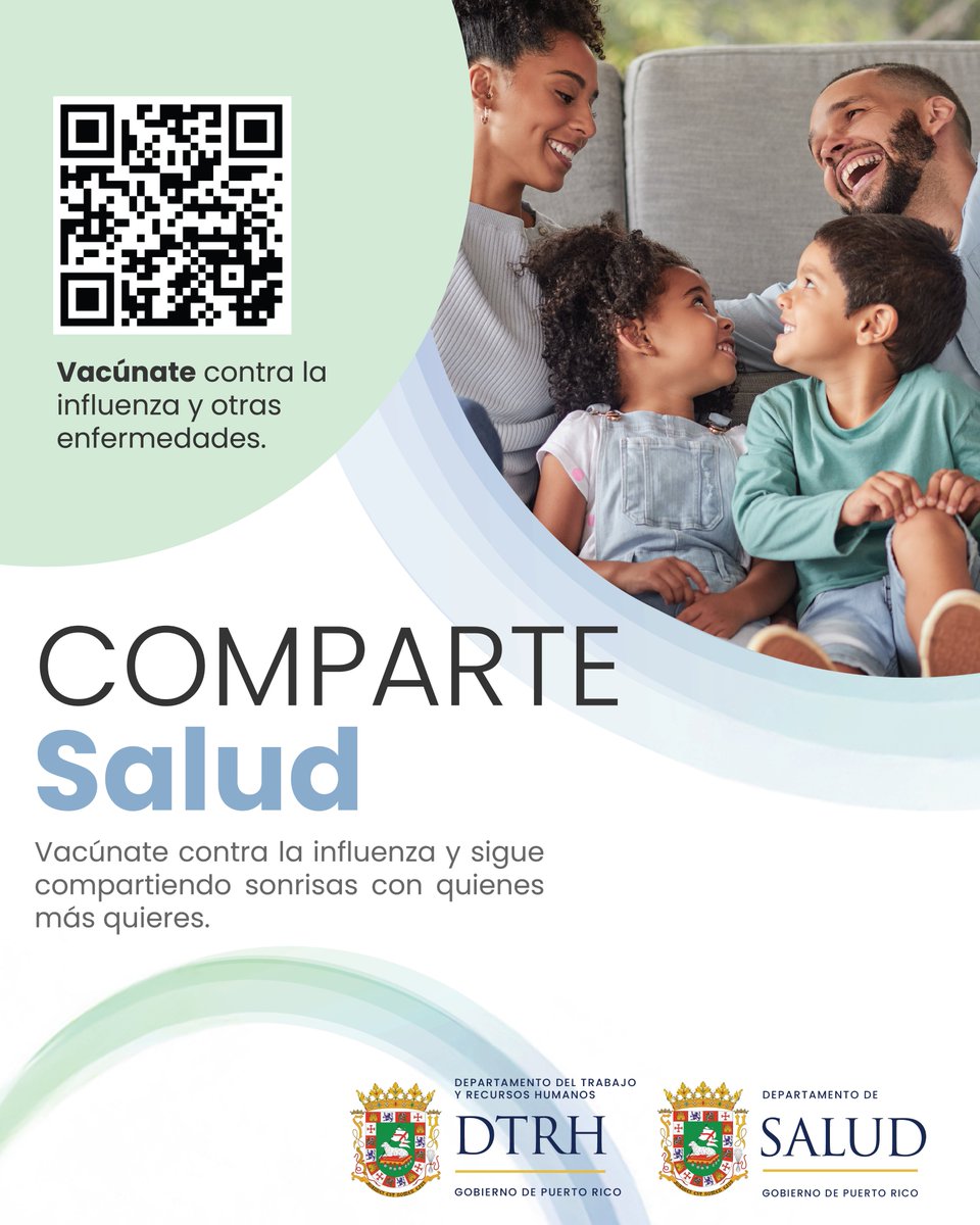 DTRHPR's tweet photo. Como parte de los esfuerzos para atender la situación actual relacionada con la influenza, @desaludpr lanzó #ComparteSalud. Nos unimos a este llamado, reconociendo la importancia de la prevención para proteger la salud de nuestra gente. Conoce más en https://t.co/atmv8AVpkB https://t.co/FtADcRS8Gj