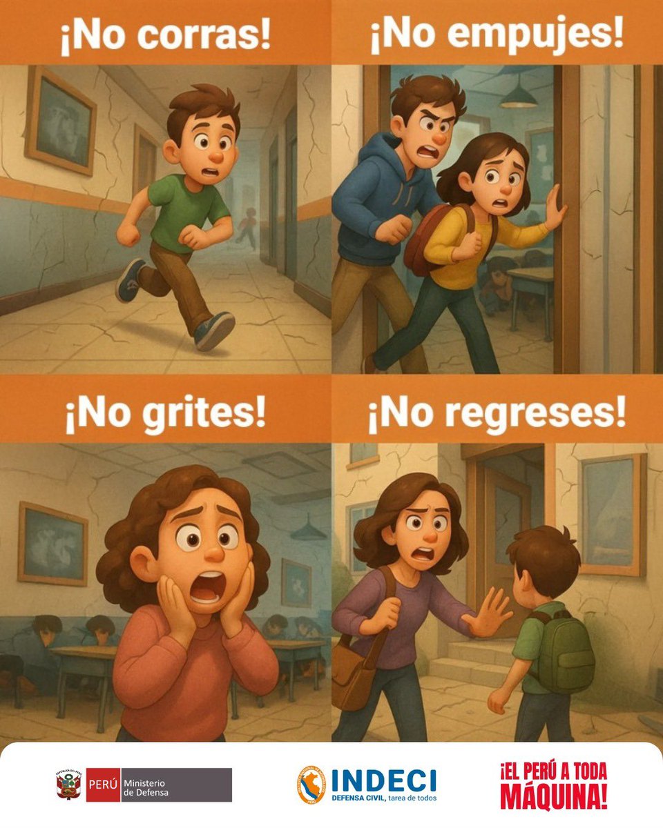 El sector Defensa, a través del <a href="/indeciperu/">INDECI</a>, brinda estas recomendaciones ante #sismos

🔄Comparte esta información.