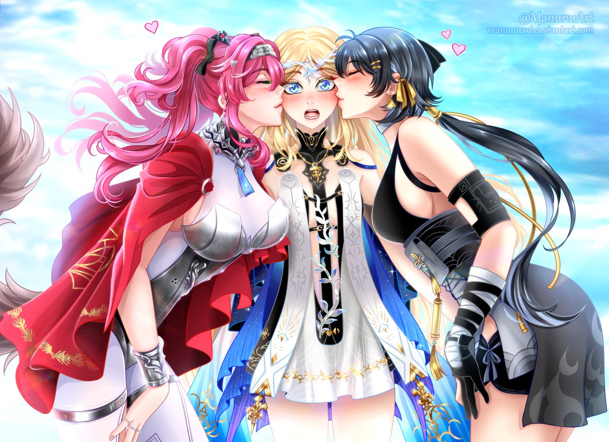 Catethyia wasn't prepared for this pincer maneuver from Lupa and Rover! 😳💕 #WutheringWaves 
For dear <a href="/Magpul21/">Michael V.055 #BLM #TLM #BTLM</a>