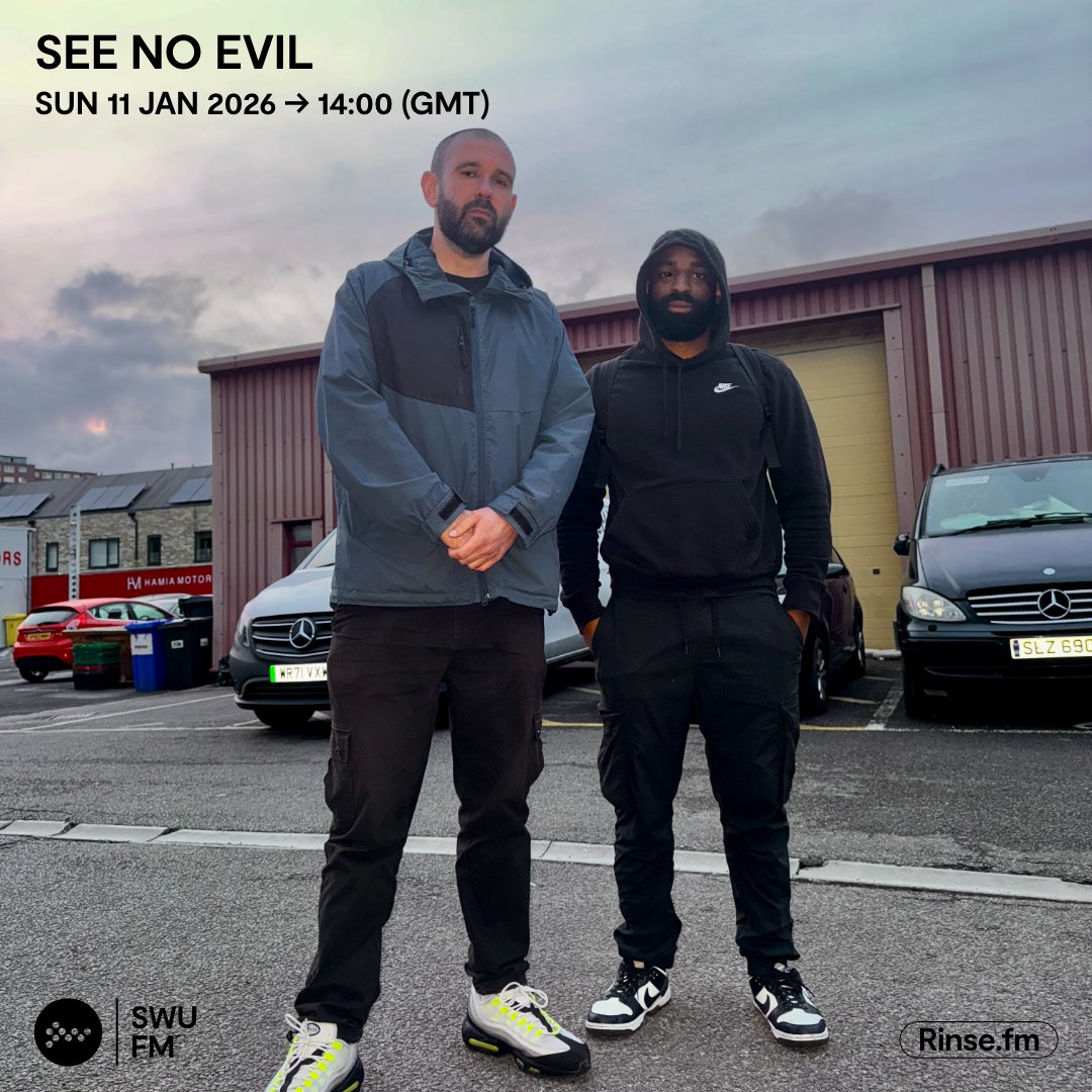 SWUFM's tweet image. Live it's: See No Evil

See No Evil's Koast &amp;amp; K-Stylz return for their first radio outing of 2026 - joining the dots between the UK &amp;amp; South Africa with a mix of Amapiano, 3 Step &amp;amp; House. 

Rinse.FM #SWUFM