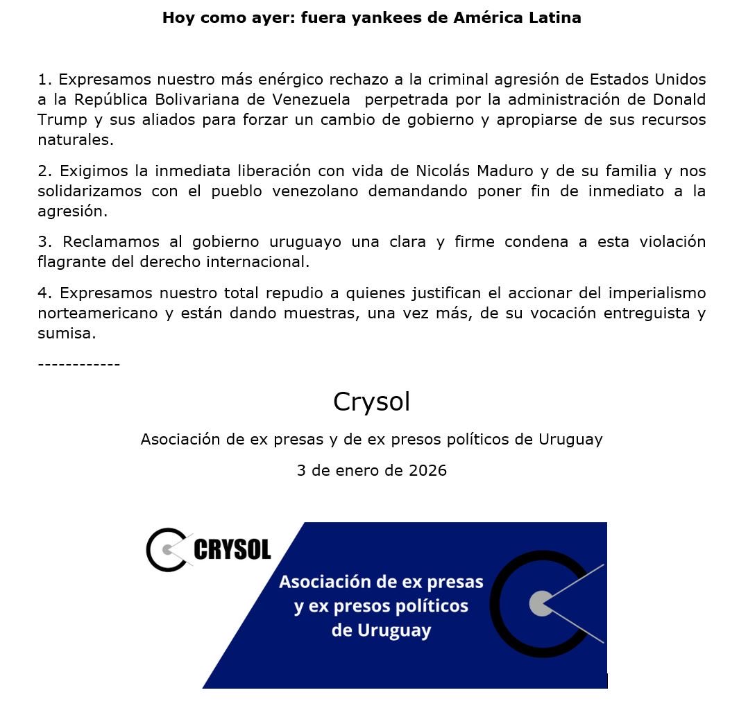 LeDiarie_'s tweet image. La Asociación de ex presas y ex presos políticos del Uruguay @Crysol8 apoya la dictadura venezolana que tiene presas y presos políticos.

Hacemos el esfuerzo, pero la realidad siempre superará cualquier parodia y ficción que intentemos.