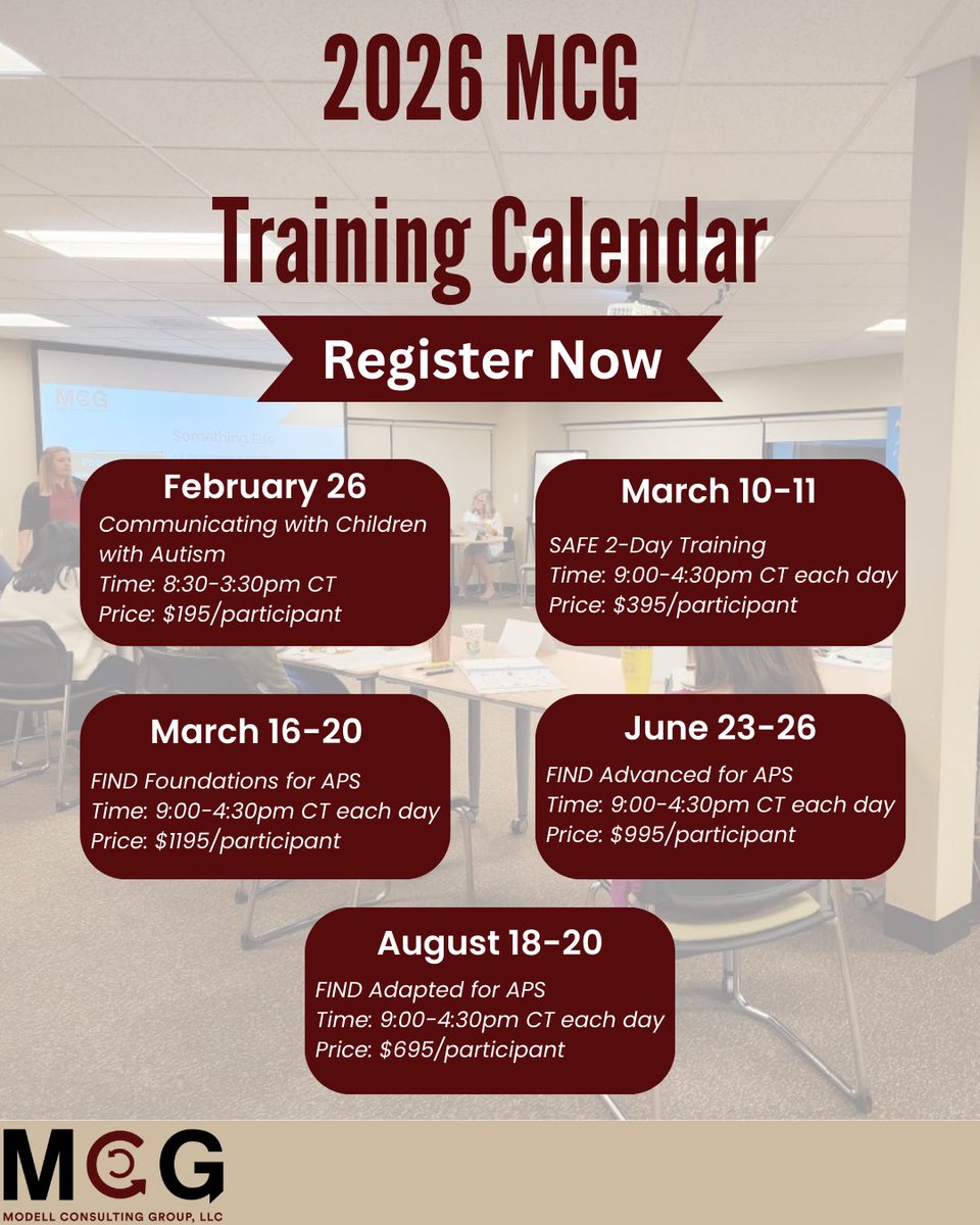Modellconsult's tweet image. We're thrilled to share our full lineup of 2026 trainings—and all listed trainings are now open for registration. All these trainings will be held virtually via Zoom. 

Register for any of these trainings at the link below: modellconsultinggroup.com/upcoming-train…