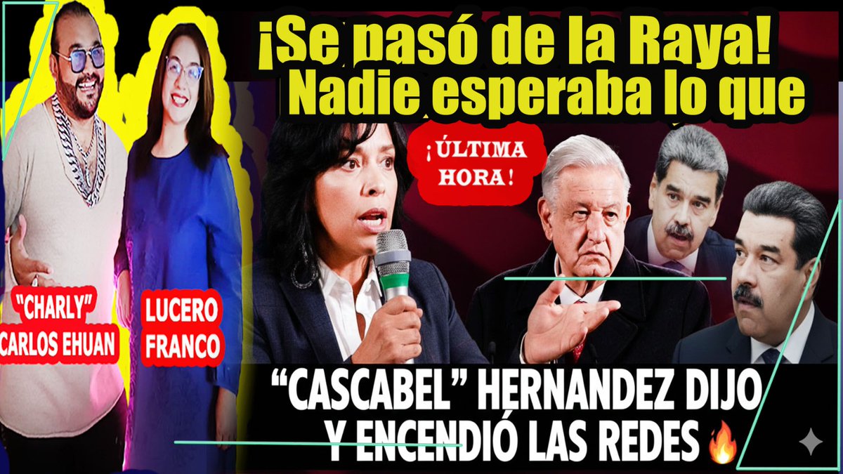 ¡Se pasó de la Raya, lo que dijo "Cascabel" hernández encendió las Redes! <a href="/chioreya/">rocio vazquez</a> <a href="/ChicShion/">Shion</a> <a href="/andreitav92/">Andrea</a> <a href="/tigrecharro2/">El Tigre Charro®</a> <a href="/NotwenSS/">TAKECHI</a> <a href="/DANNYAGUIRRE/">DANNY AGUIRRE</a> <a href="/miguemks/">Migue Ascencio</a> <a href="/catrina_nortena/">La Catrina Norteña</a> <a href="/ZuritaCarpio/">ZuritaCarpio</a> <a href="/ElFranky_/">El Franky </a> <a href="/Brenn0505/">𝕭𝖗𝖊𝖓𝖓🖤🤍</a> <a href="/Katsuragui/">@MissKatsu #ClaudiaPresidentaDeMéxico</a> <a href="/princessfrog81/">kari Mex</a> <a href="/ItpiIvon/">Ivon Itream</a>

youtu.be/8fluPyFODrU?si…