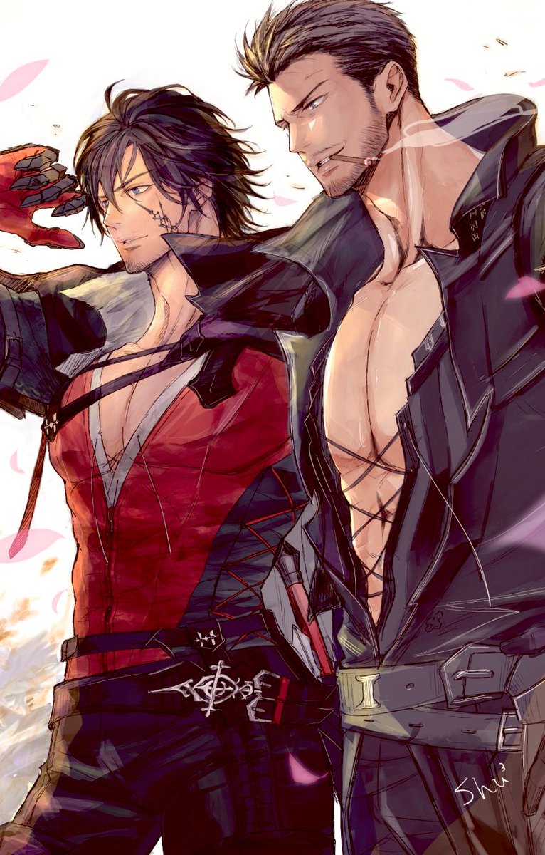 I hope this year will be a great one for you and FFXVI☺️ 
⚡️🔥Happy new year！2026⚡️🔥

colored the line drawing from the other day🎨

#CliveRosfield  #CidolfusTelamon