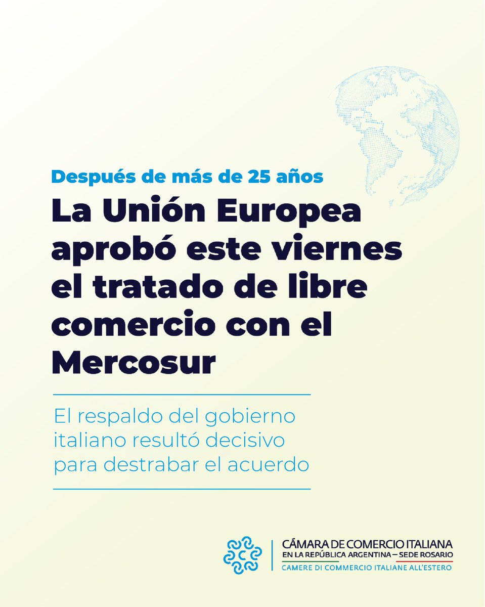 📌 Tras más de 25 años, Mercosur y la UE alcanzan un acuerdo histórico que fortalece la relación estratégica y abre nuevas oportunidades de comercio e inversión. 🌍🤝
#UEMercosur