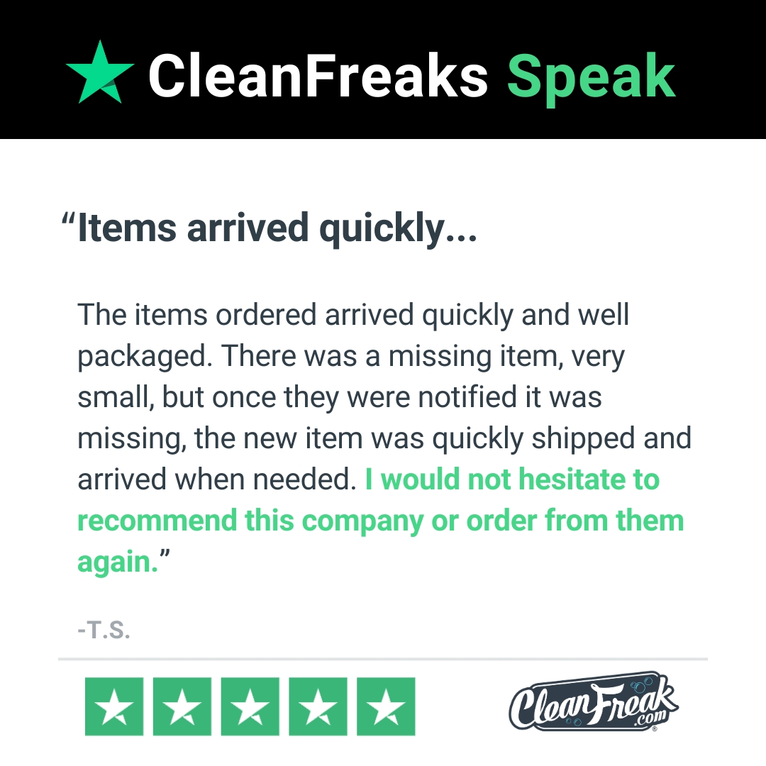 🤩 𝐂𝐥𝐞𝐚𝐧𝐅𝐫𝐞𝐚𝐤𝐬 𝐒𝐩𝐞𝐚𝐤
 
Quick shipping. Secure packaging. And when an item was missing? 
We made it right — fast.

Thanks to T.S. for giving us the opportunity to deliver the service we stand behind.  

Read more reviews: bit.ly/3MXebno