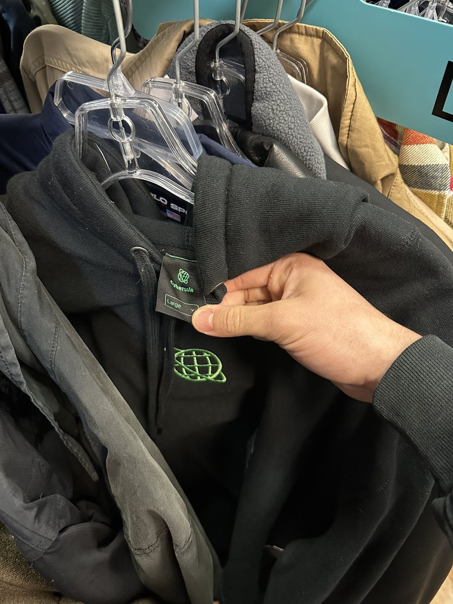 no way just came across a cybersole hoodie at the thrift 😭 holy throwback