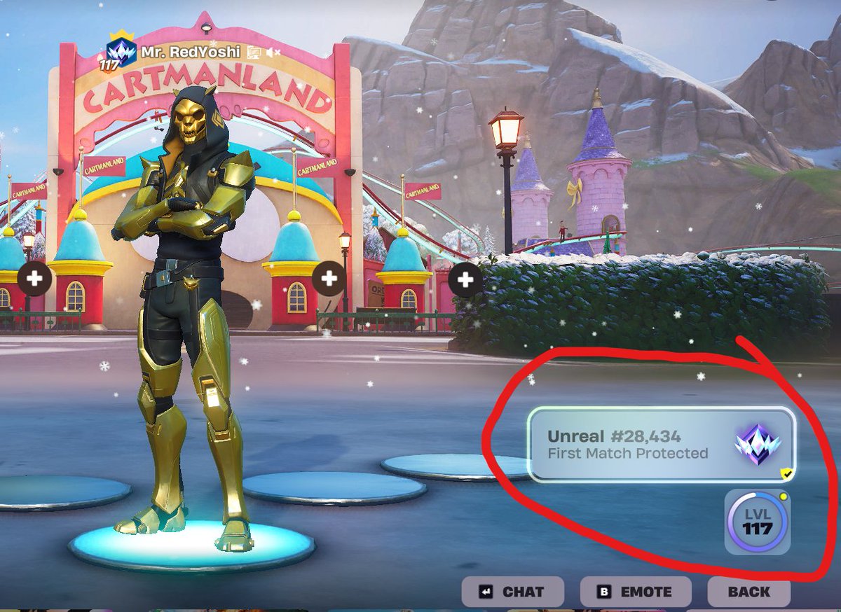 ItsMrRedYoshi27's tweet photo. Yo @FortniteStatus can you please fix the new ranked outfit. It says i can only use the platinum style, but I'm in unreal.
#Fortnite #FortnitePacificBreak #Fortnitesupport https://t.co/N8BdeETxaR