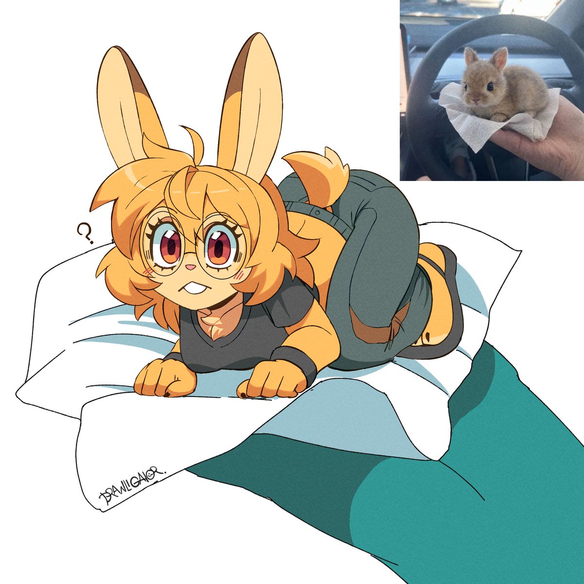 drawligator's tweet image. may I offer some bnnuy? 🐰