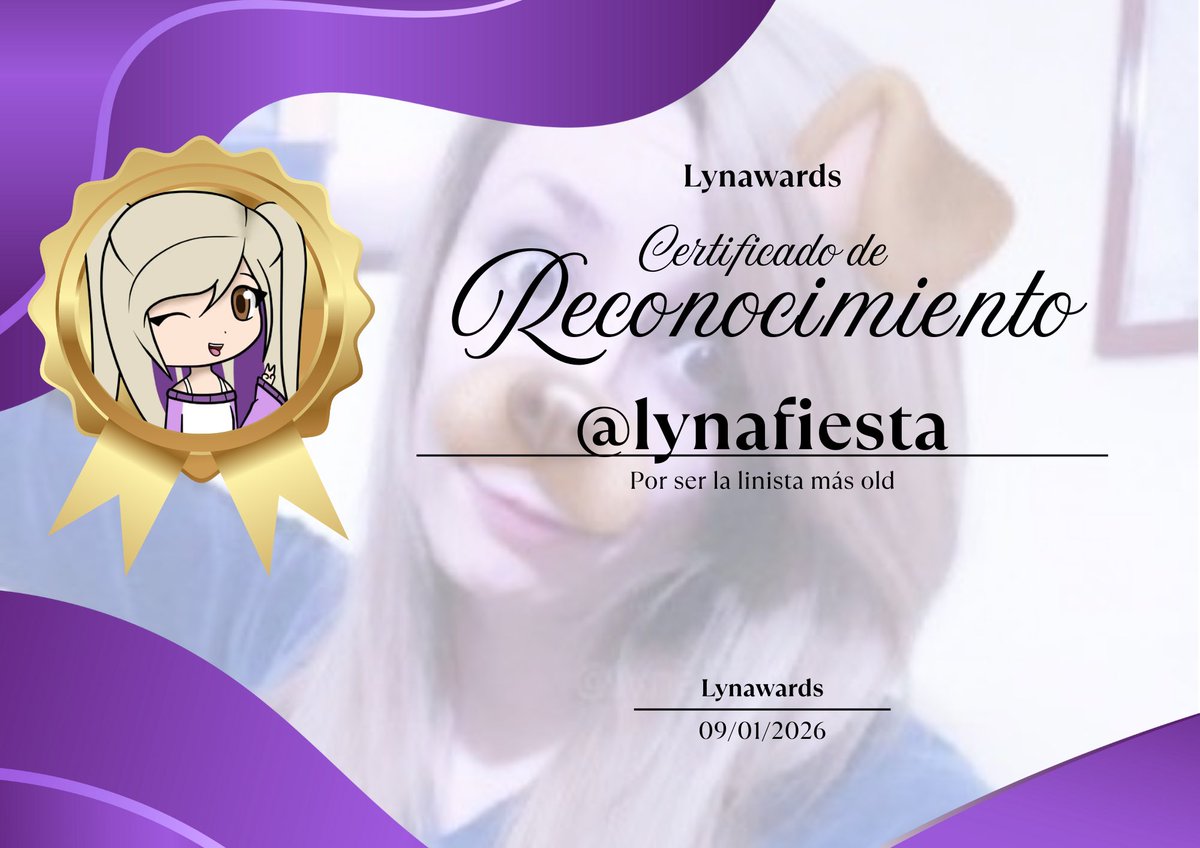 lynawards's tweet photo. GANADORA LINISTA MÁS OLD ෆ 
🏅 @lynafiesta 👵🏻

FELICIDADES MARU! ^^ https://t.co/aDTv3ZBGd2