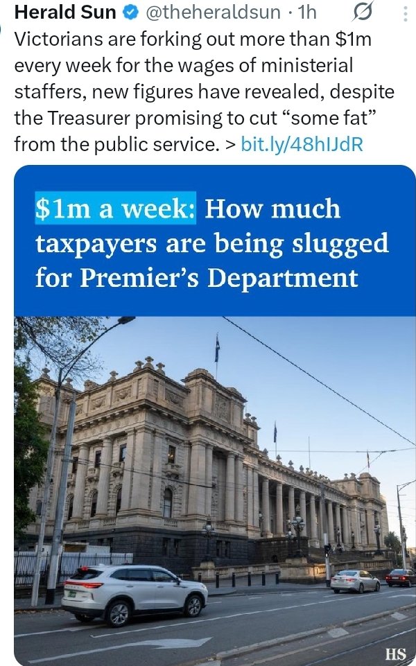 Her department staff gets paid 1 mill a week...300 of them..  Meanwhile CFA fire fighters donate their time.