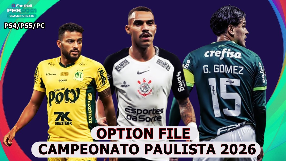 DDedoog's tweet photo. PES2021 OPTION FILE PAULISTÃO 2026
🎬https://t.co/GI1TkfBOpO
🔹PS4/PS5/PC
Versão 1
🌟OBTER OPTION
https://t.co/Ept4Td6Xqw https://t.co/5vWuUdf7qZ