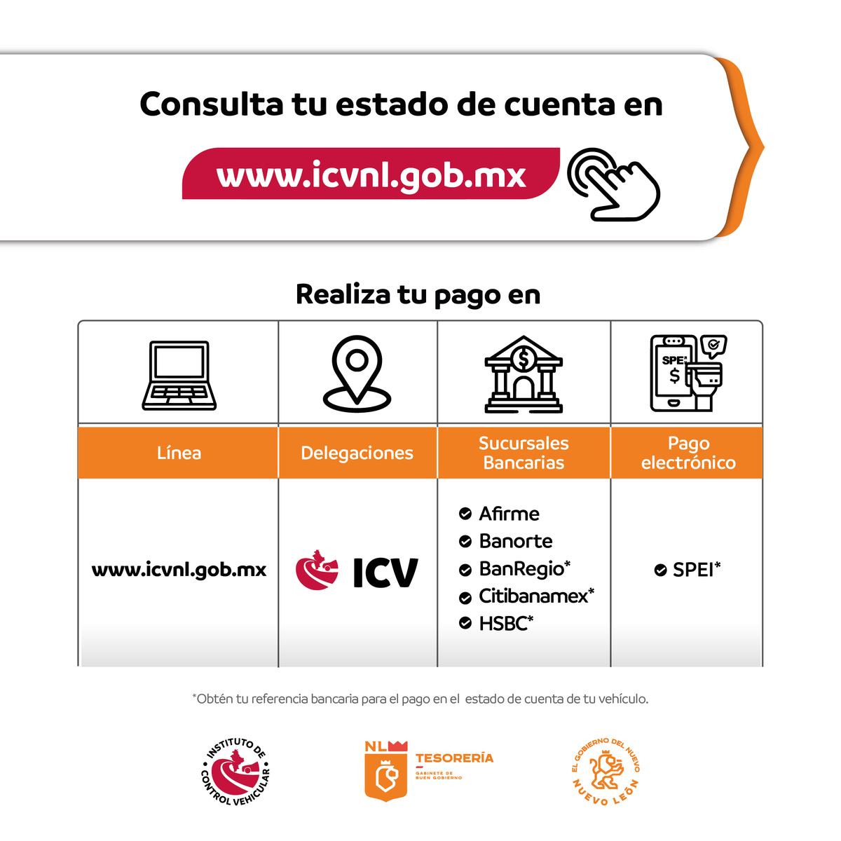 Checa todas las opciones que te ofrecemos para pagar tu refrendo y estar al corriente, recuerda que durante enero tenemos descuentos por pronto pago.