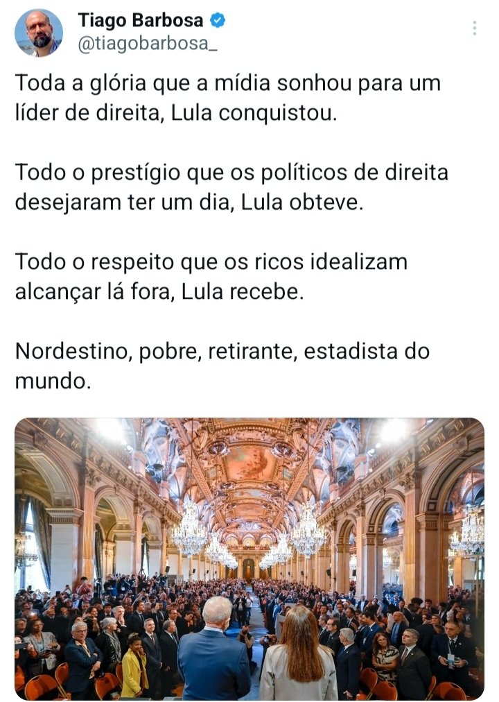 LigianePestana's tweet photo. Pode chorar mídia, mercado, elite, bolsonaristas, DIREITA GOLPISTA e o escambau! 

LULA É GIGANTE 
LULA ESTADISTA MUNDIAL https://t.co/RW5psIthmW