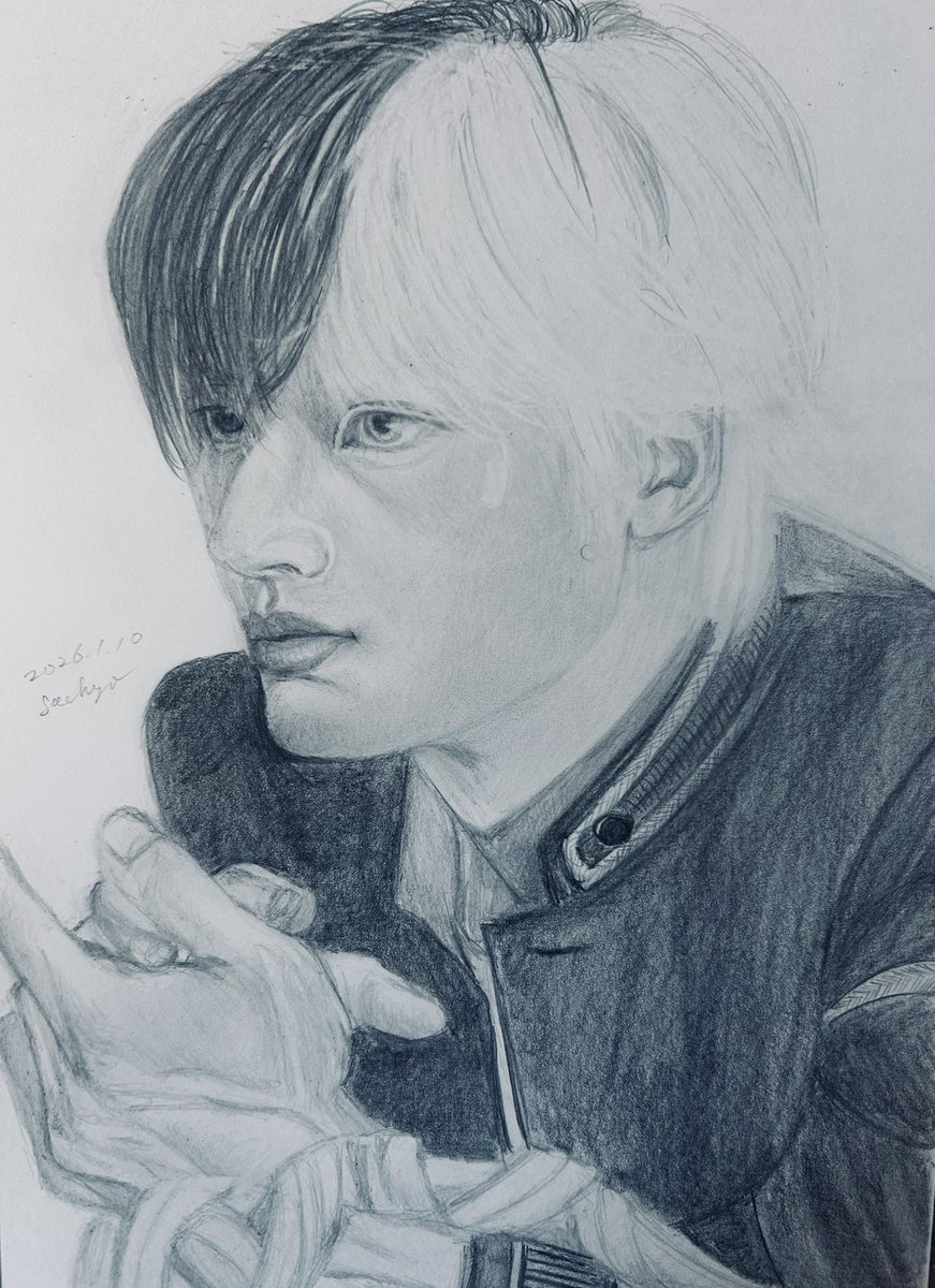 鉛筆画 尖ってるな桜 #水上恒司 #鉛筆画練習中