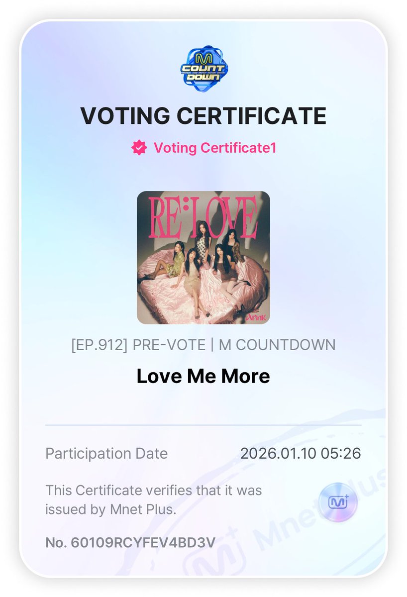 [🗳️] love me more mcountdown pre-voting!

pandas! it’s time to vote! 
mcountdown pre-voting has officially open!

we can vote 5x daily for apink!

👉 download the mnet plus app
👉 when you open the app, you will see the ongoing voting period (our priority is the pre-vote!)
👉