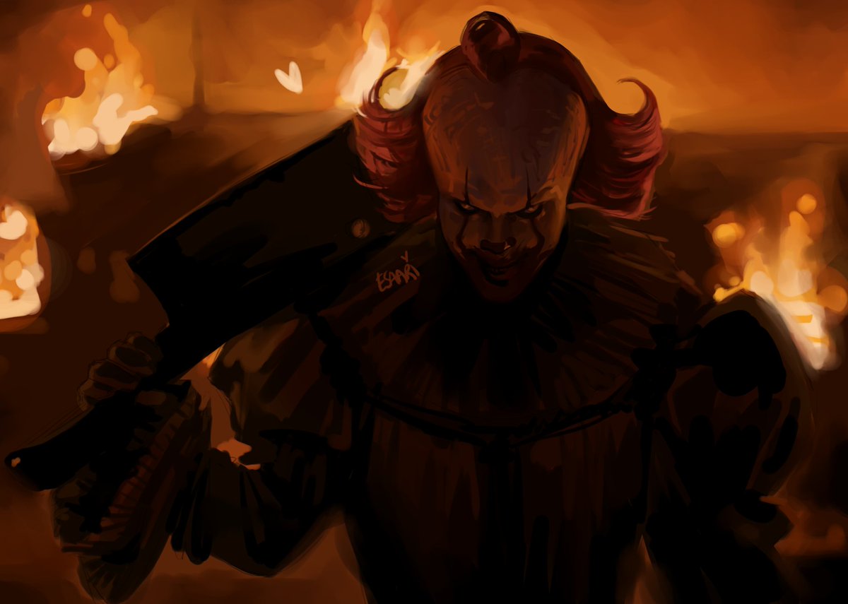 esaariart's tweet image. some Welcome to Derry art studies i did🎈