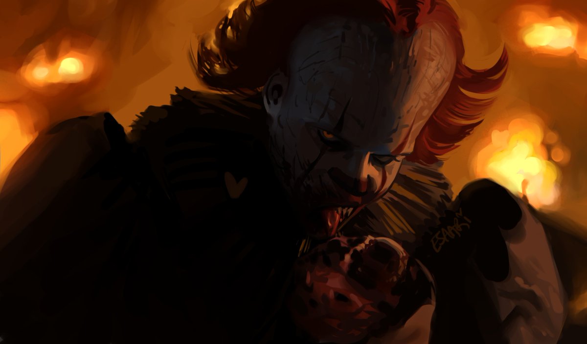 esaariart's tweet image. some Welcome to Derry art studies i did🎈