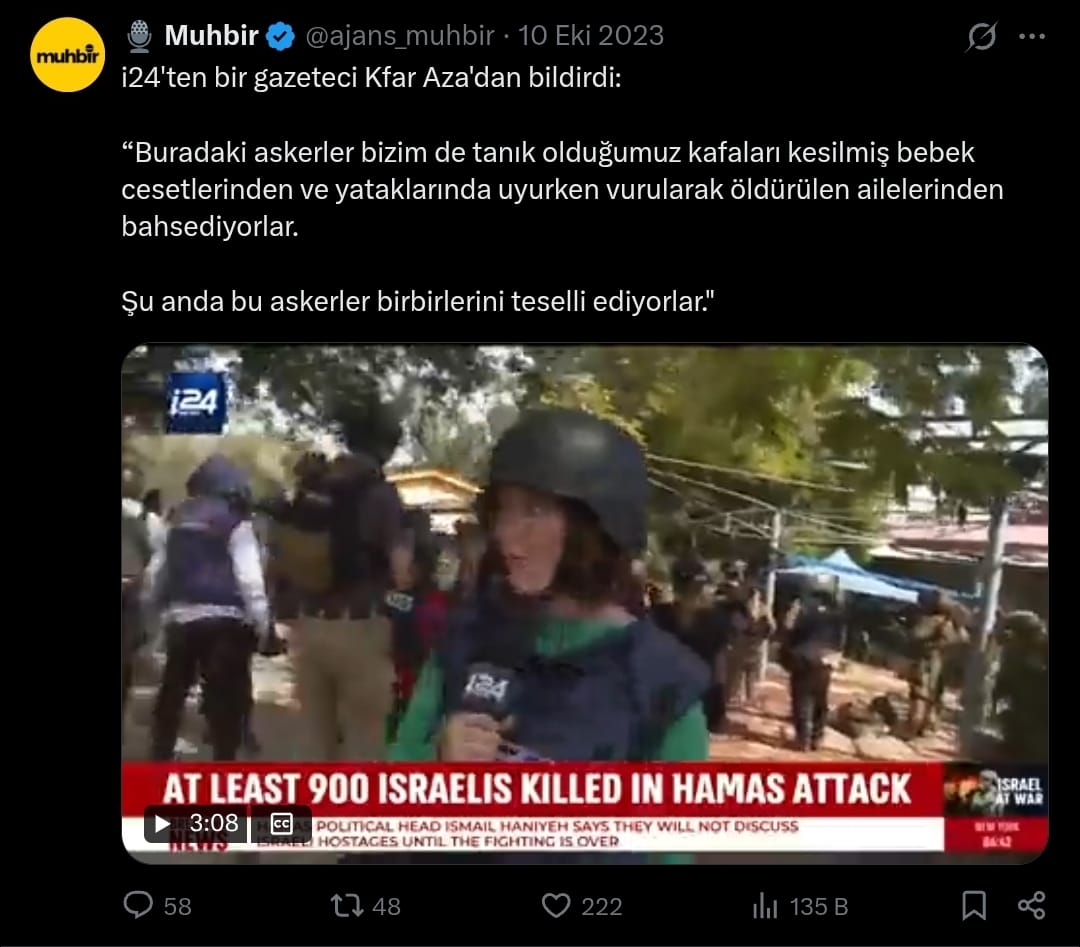 Bunu paylaşan adamdan ben her şeyi beklerim.
Bundan daha burhani nasıl bir delil olabilir bu haberleri İsrail ajansları dışında kim paylaşıyor ?