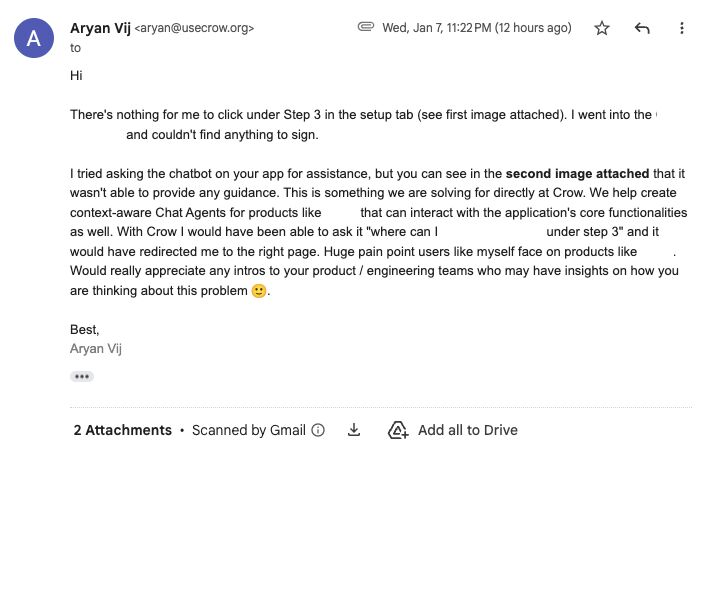 Yesterday at YC we learned about the concept of High Agency. Do anything and everything as long as it isn't illegal. 

This includes selling to people whose products you use. That's the fun part about solving for your own frustrations. 

Btw, guess which platform this was? 👀