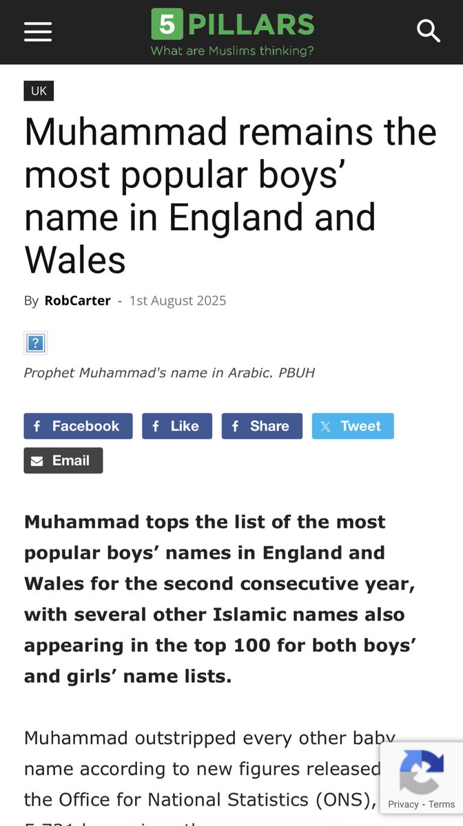 travelingflying's tweet image. Muhammad is the most popular name for babies born in England, and Wales for second year running.

”The Great Replacement is just a conspiracy theory”