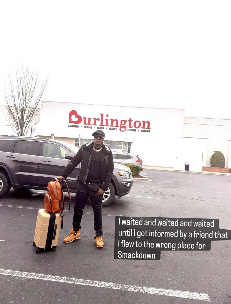 WrestlingWCC's tweet image. R-Truth reveals he accidentally flew to the wrong place for Smackdown 

He went to the Burlington store instead of Berlin, Germany