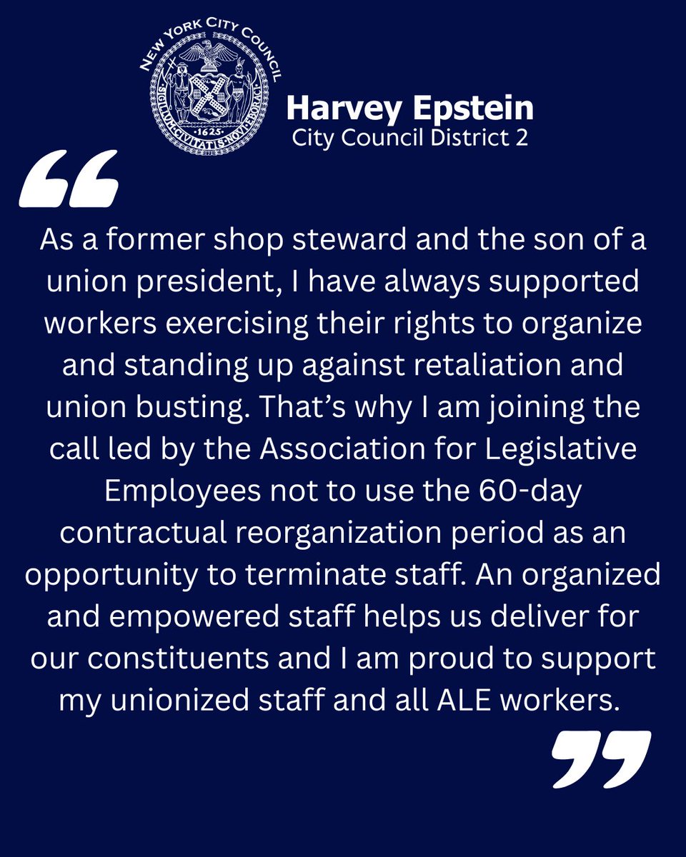 HarveyforNY's tweet photo. My statement standing with @NYCCouncilUnion: https://t.co/bOKtD86Hgq