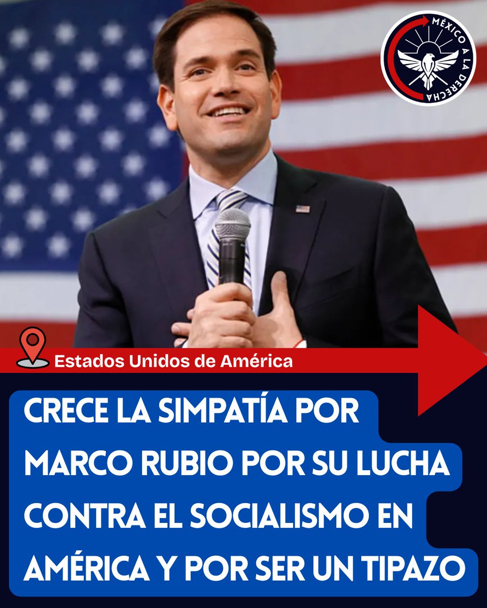 MexicoalDerecha's tweet photo. ✅✅✅CRECE LA SIMPATÍA POR MARCO RUBIO POR SU LUCHA CONTRA EL SOCIALISMO EN AMÉRICA Y POR SER UN TIPAZO
👇👇👇

La simpatía y aceptación por el secretario de Estado Marco Rubio ha crecido exponencialmente en redes sociales y en la vida pública por su incansable lucha contra el comunismo, el socialismo y las tiranías de América Latina.

Además de ser un tipazo memero que sabe llevarse bien con su público más joven.

Tras la captura del exdictador Nicolás Maduro y el anuncio de que Marco Rubio se hará cargo de Venezuela con un equipo norteamericano, los memes no se hicieron esperar y Rubio respondió a ellos con humor y carisma.

Para las próximas misiones, el secretario de Estado de orígenes cubanos afirmó que buscarán la liberación de Cuba y la adquisición de Groenlandia.

Que agradable sujeto! Un azote de zurdos y querido por muchos!