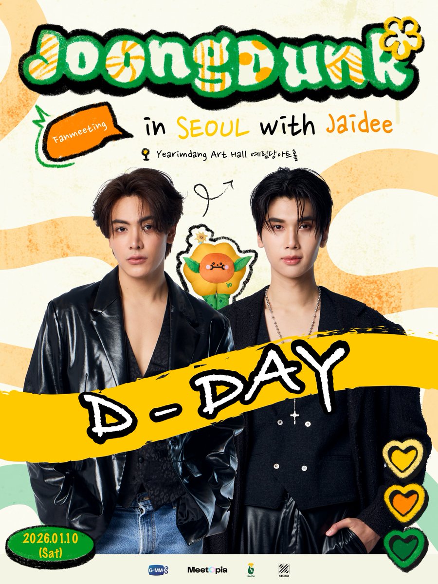 meetopia_ent's tweet photo. 🎉 D-DAY!
오늘은 JoongDunk & Jaidee in Seoul 날입니다! 💛💚✨🇰🇷
지금 이 순간을 함께 즐겨요 💖
📲 자세한 공지와 업데이트는
@meetopia_ent ( Instagram & X & Weibo)공식 계정을 통해 확인하실 수 있습니다.
#JDWithJaideeInSeoul2026
#JoongDunk
#จุงดัง
#JAIDEE
#GMMTV
#Meetopia_Ent https://t.co/VT9qZysOde
