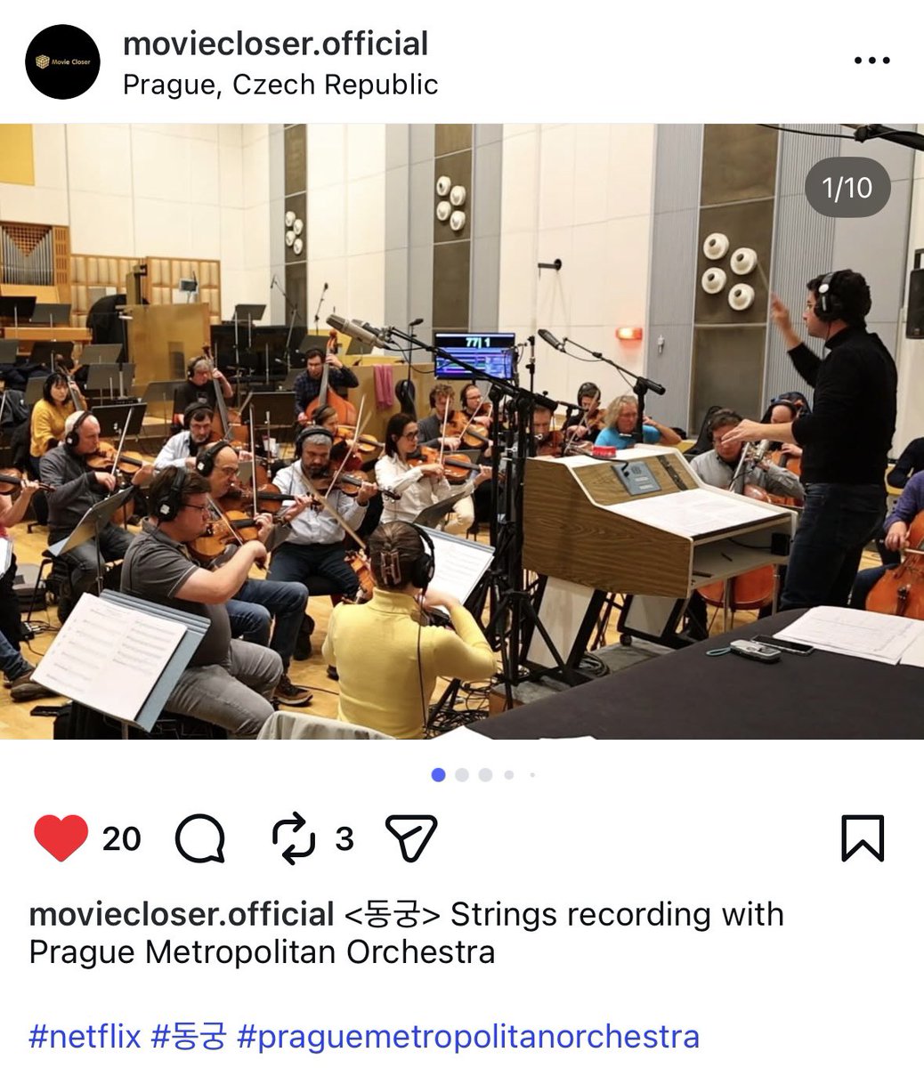 sourahd's tweet photo. from top traditional Korean musicians to the Prague Metropolitan orchestra. Can’t wait to hear donggung’s ost 🥹 https://t.co/vYlZh2fwl0