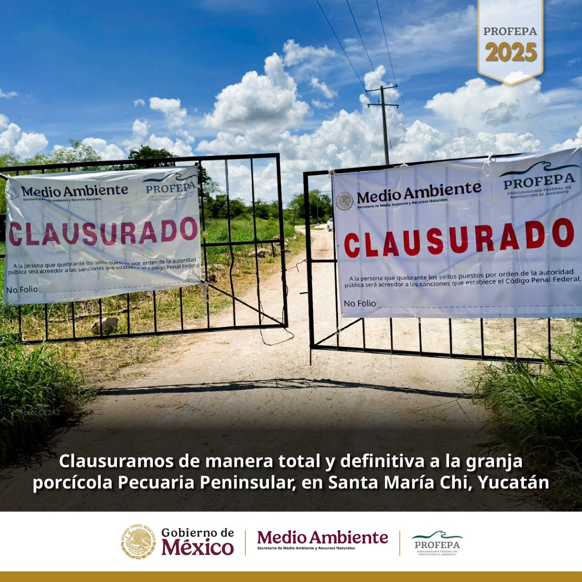 PROFEPA_Mx's tweet image. Cerramos este 2025 con acciones firmes para proteger el medio ambiente y salud. Esta clausura definitiva fue impuesta porque la empresa incumplió de forma reiterada las medidas correctivas impuestas por la Profepa y en atención a las denuncias sobre afectaciones de la comunidad…