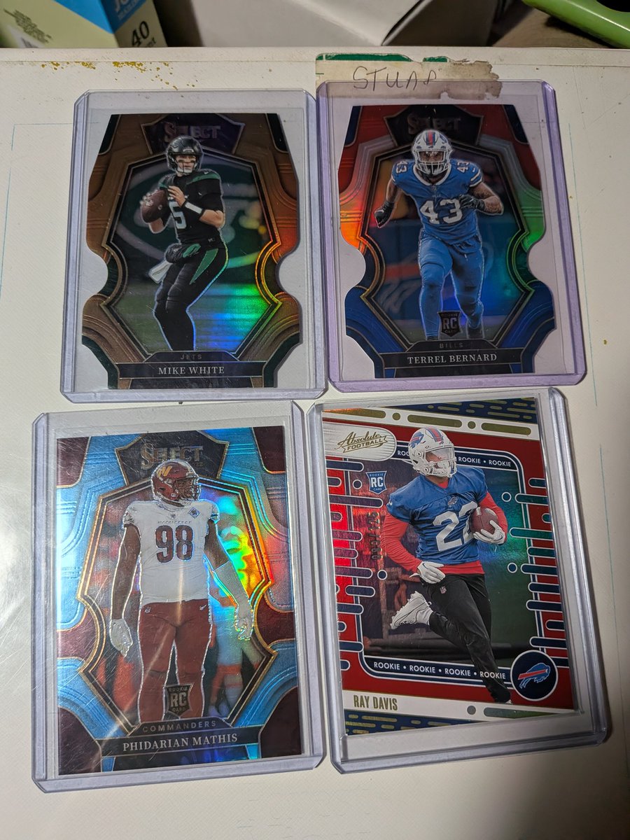 Oh snap! Great mail day. The Kincaid auto &amp; Hairston were from <a href="/phinstonedcards/">Phinstonedcards</a>. The 4 Burris autos were TTM. They'll be available through <a href="/WestMiBillsBack/">WestMiBillsBackers</a>. The White (45/99), Bernard, Mathis (89/99), &amp; Davis (89/129) were from a LCS. Go Bills! #billsmafia