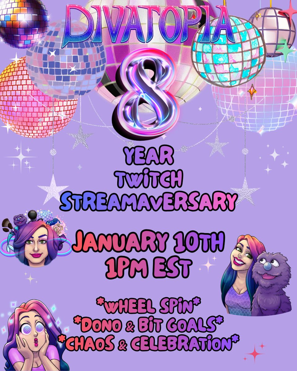 Tomorrow, 1pmEST
Come help me celebrate 
8 Years of streaming on Twitch
Fun, Community, Games &amp; Giveaways!