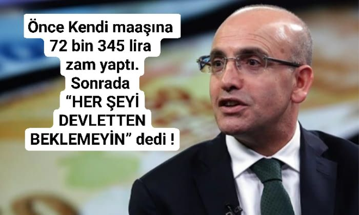 Memura 7 bin TL, 
Asgari ücretliye 5 bin TL, 
Memur emeklisine 3 bin TL, 
En düşük emekli aylığına 2 bin TL, 
Kendi maaşına 72 bin 345 TL 
Zam yaptı ve çalışan ve emeklilere;

“HER ŞEYİ DEVLETTEN BEKLEMEYİN” dedi !

#KökMaaşZulmü