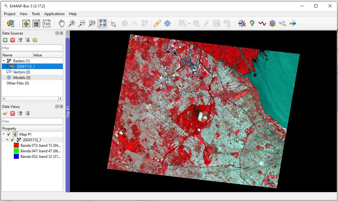 #pyrhon y #QGIS para gestionar datos satelitales #hyperspectrals de la misión #EnMAP de la DLR de Alemania #remotesensing #GIS