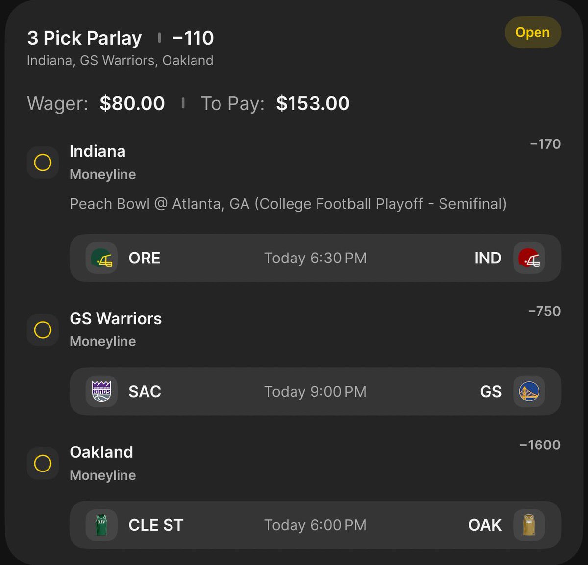 $20-$1,000 Ladder Challenge Day 3 🪜

Good luck to all who tail! 🍀 let’s move to day 4!

sportsbook.draftkings.com/social/post/08…