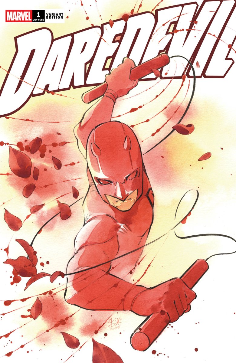 MarvelComicsHQ's tweet photo. This April, Daredevil kicks off a new era in ‘Daredevil’ #1 by Stephanie Phillips and Lee Garbett. 

Scroll to see new variant covers by Peach Momoko, Greg Land, Sal Buscema, and Marvel Studios' Visual Development Supervisor Jackson Sze. 🧵 ⬇️ https://t.co/oyYWhpCZlO