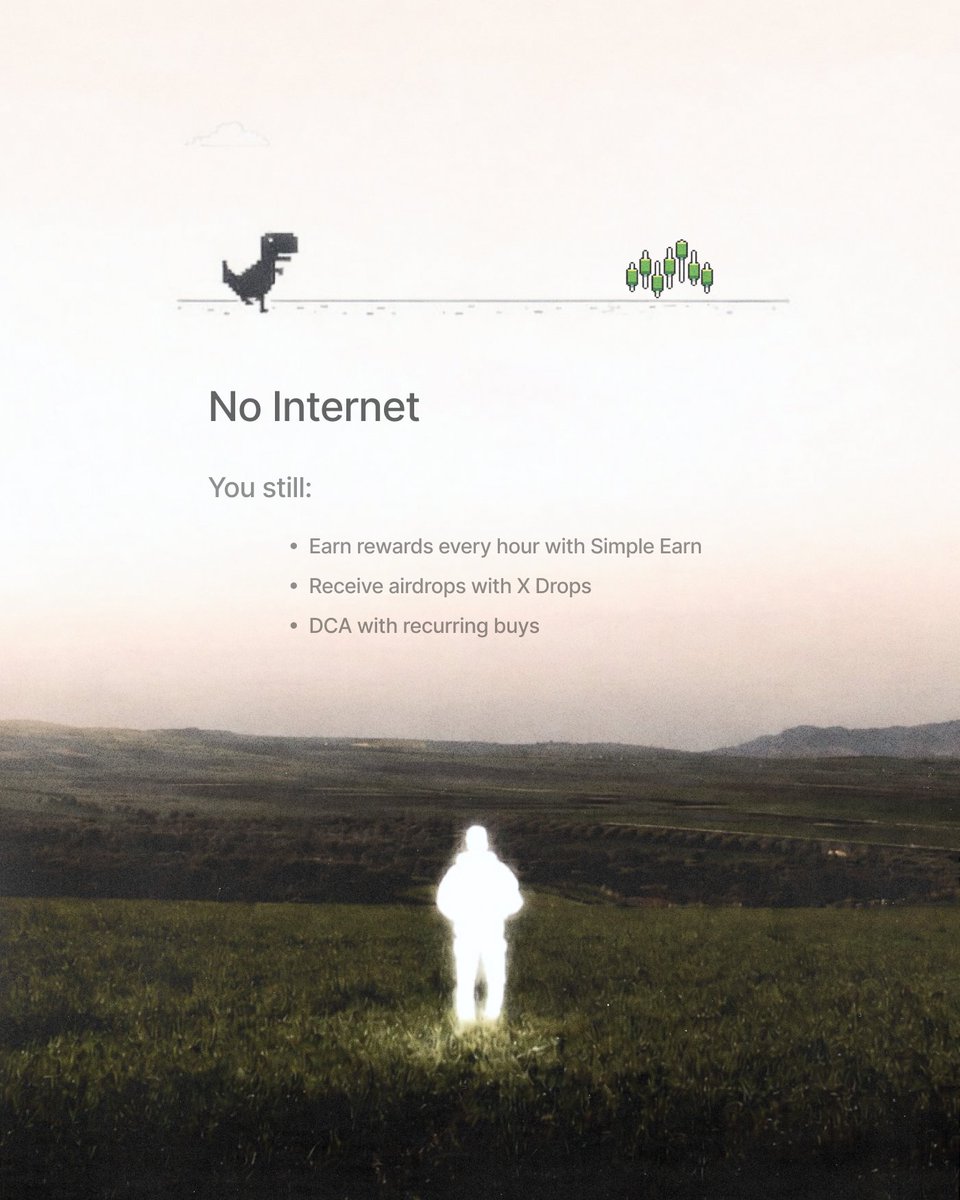 okx's tweet image. No WiFi. No Problem. 

You can stay stacking sats with our app.